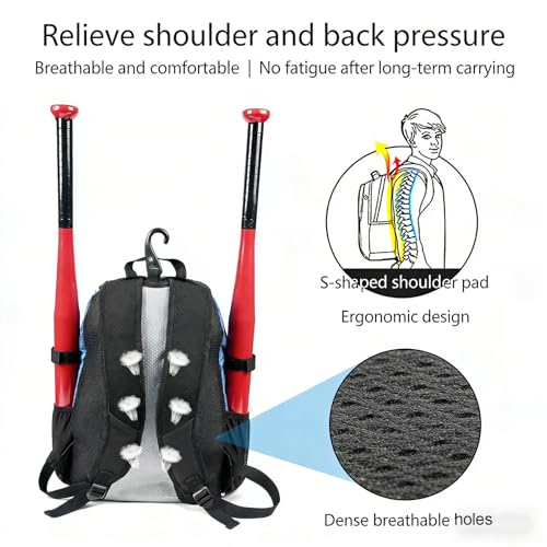 Sac à dos de baseball étanche avec compartiment chaussures et support casque - 6