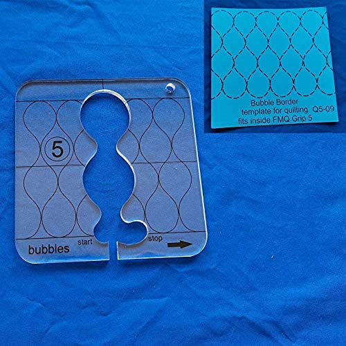 NC Bubble Border Quilting Template Fits Inside FMQ Grip 5 - 3mm Acrylic Injection Molded Ruler, transparent, Bubble Border Template - Image 2