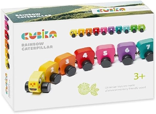 Wooden Rainbow Caterpillar – Magnetic Sorting Train Toy for Kids Ages 3+– Wooden Learning Toy for Colors, Shapes, and Fine Motor Skills