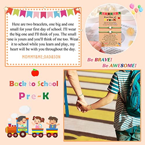 UPROMI First Day of Pre K/Kindergarten/1st Grade/2nd Grade/3rd Grade/4th Grade/5th Grade/6th Grade Gift, Back to School Bracelet Mommy and Me3