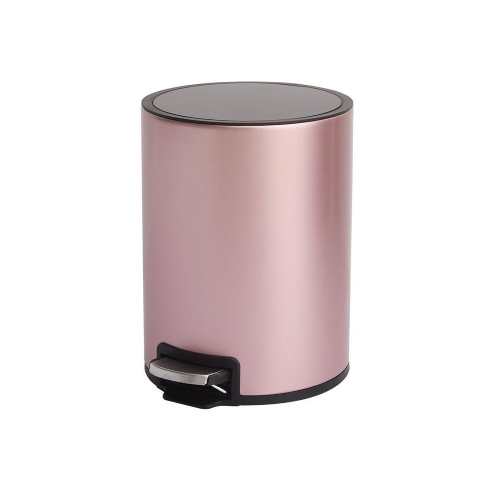 Z4T8M2K6G5 Waste Bin 18L Pedal Bin – Stainless Steel Rubbish with Lid, Removable Inner Bucket Trash Can(Pink)