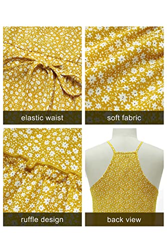 Image of Newshows Women's Summer Casual Dress Cute A Line Ruffle Hem Flattering Fit Beach Vacation Sundress