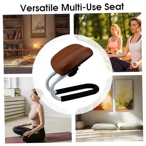 Tabouret de méditation réglable pliable et compact couleur marron terre