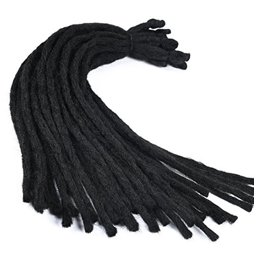 Silike 18" New Dreadlock Crochet Hair (30Roots/Piece 1 Piece) Crochet Braids Synthetic Crochet Braiding Hair Extension For Women For Dance (Black)