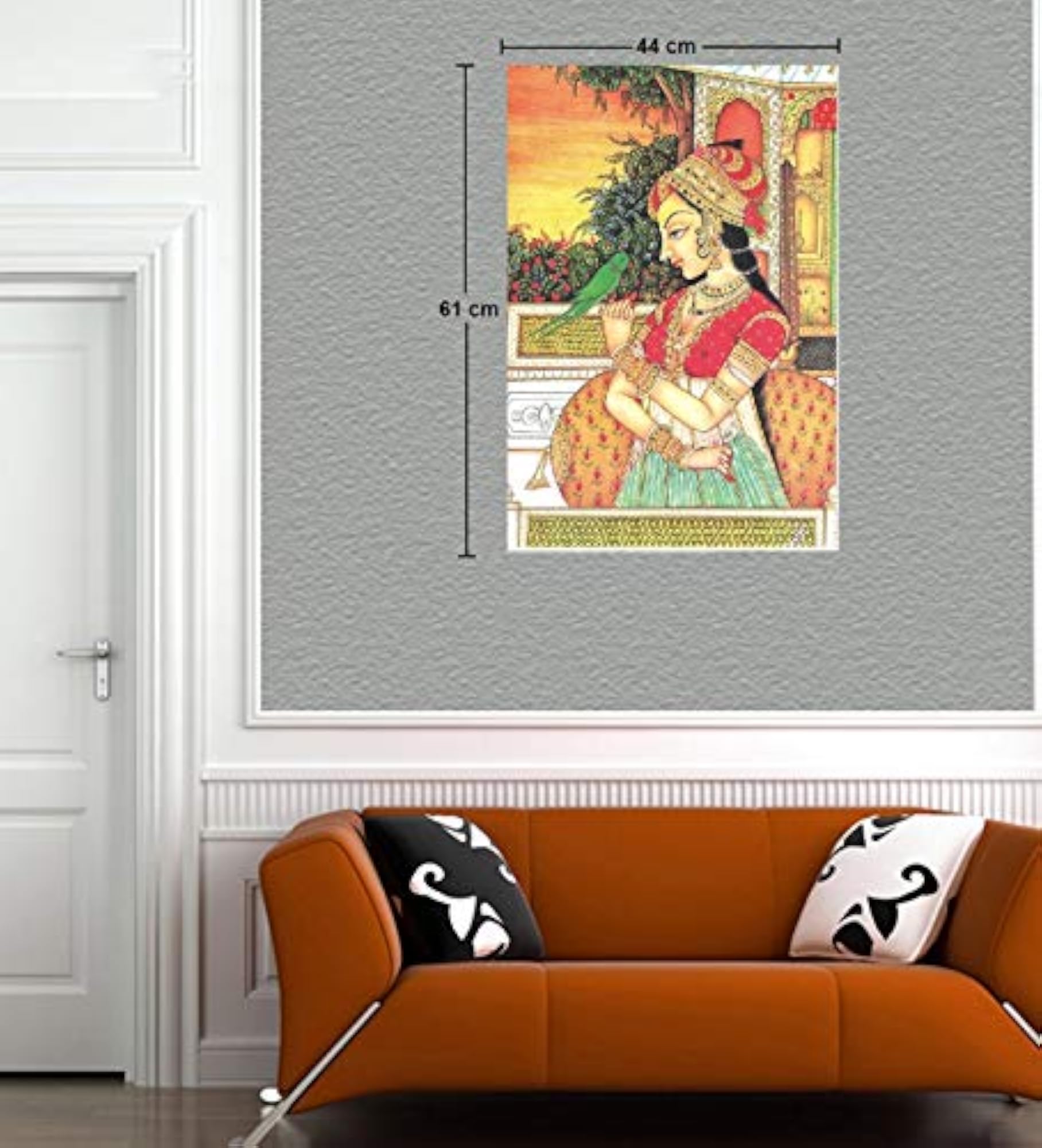 Mughal Queen Self Adhesive Wall Painting Sticker