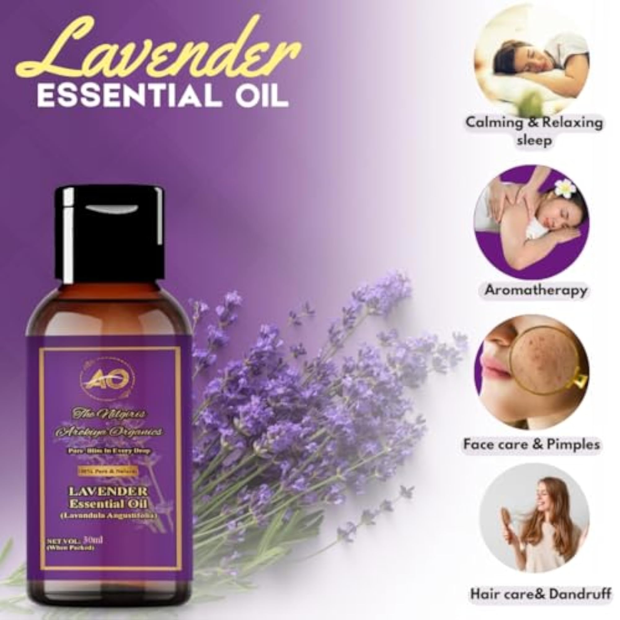 Lavender Essential Oil Pack of 3, 30 mL