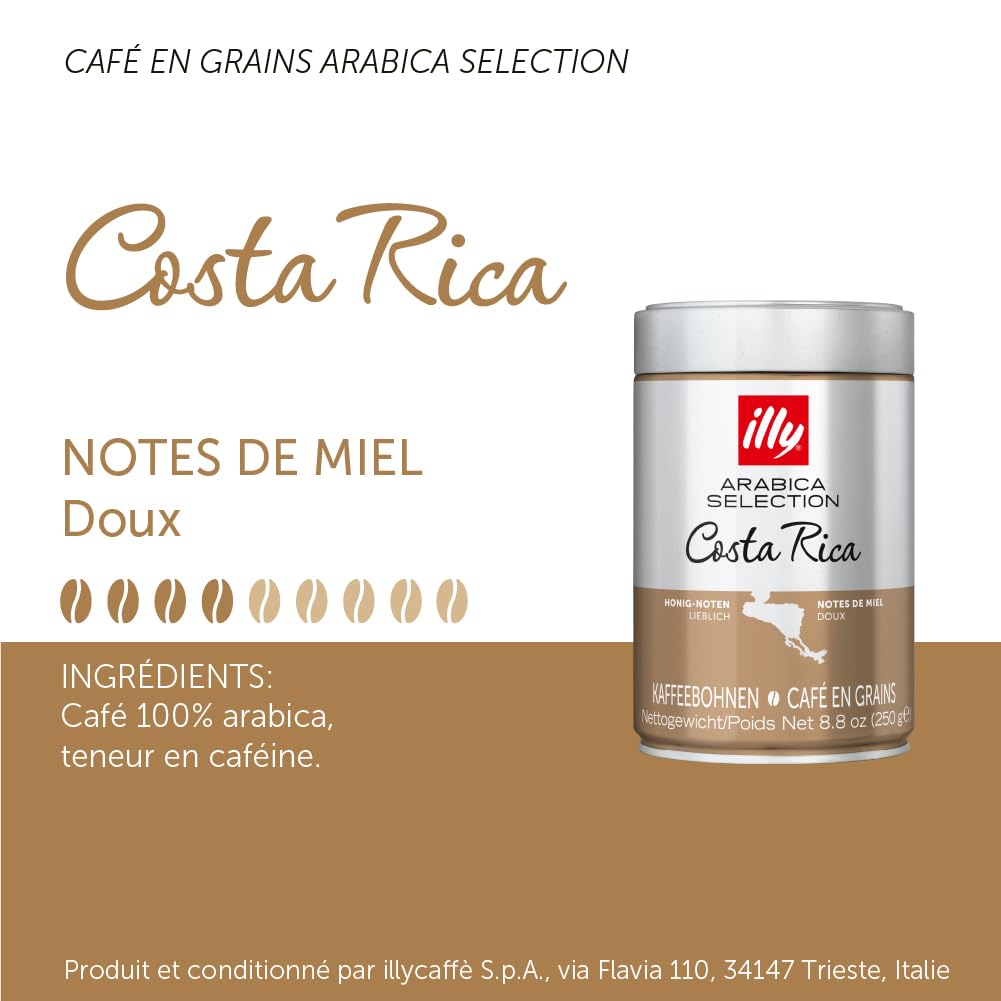 Arabica-Bohnen aus Costa Rica, 6 x 250g, 100% Arabica, illy