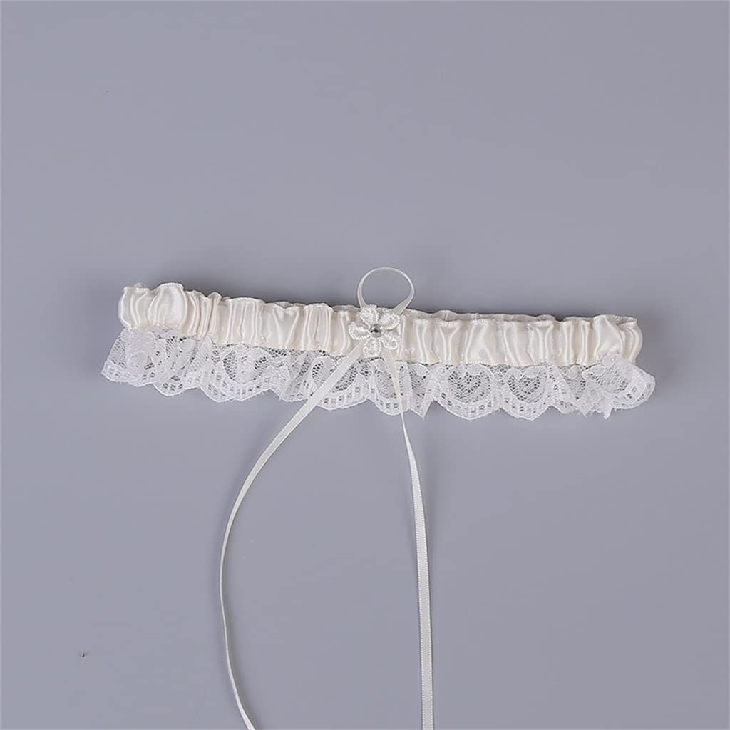 Porte-jarretelles de mariage avec nœud blanc Porte-jarretelles sexy Femme Mariée Cuisse Anneau Jambe de mariée Porte-jarretelles (Couleur : Blanc, Taille : Taille unique) (Taille unique blanche)
