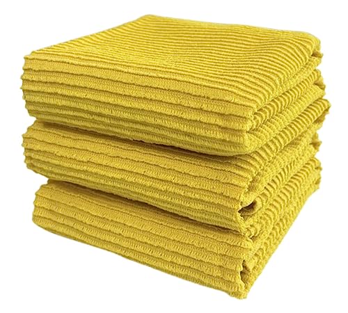 Serafina Home Übergroße Küchentücher, einfarbig, reißfest, zitronengelb, 100 % Baumwolle, weich, saugfähig, Frottee-Schlaufe… – Ansicht 1