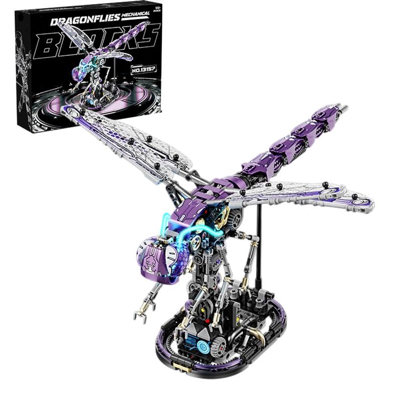 Mechanical Dragonfly Building Block Set, 866Pcs Cyberpunk Insect Bug Model