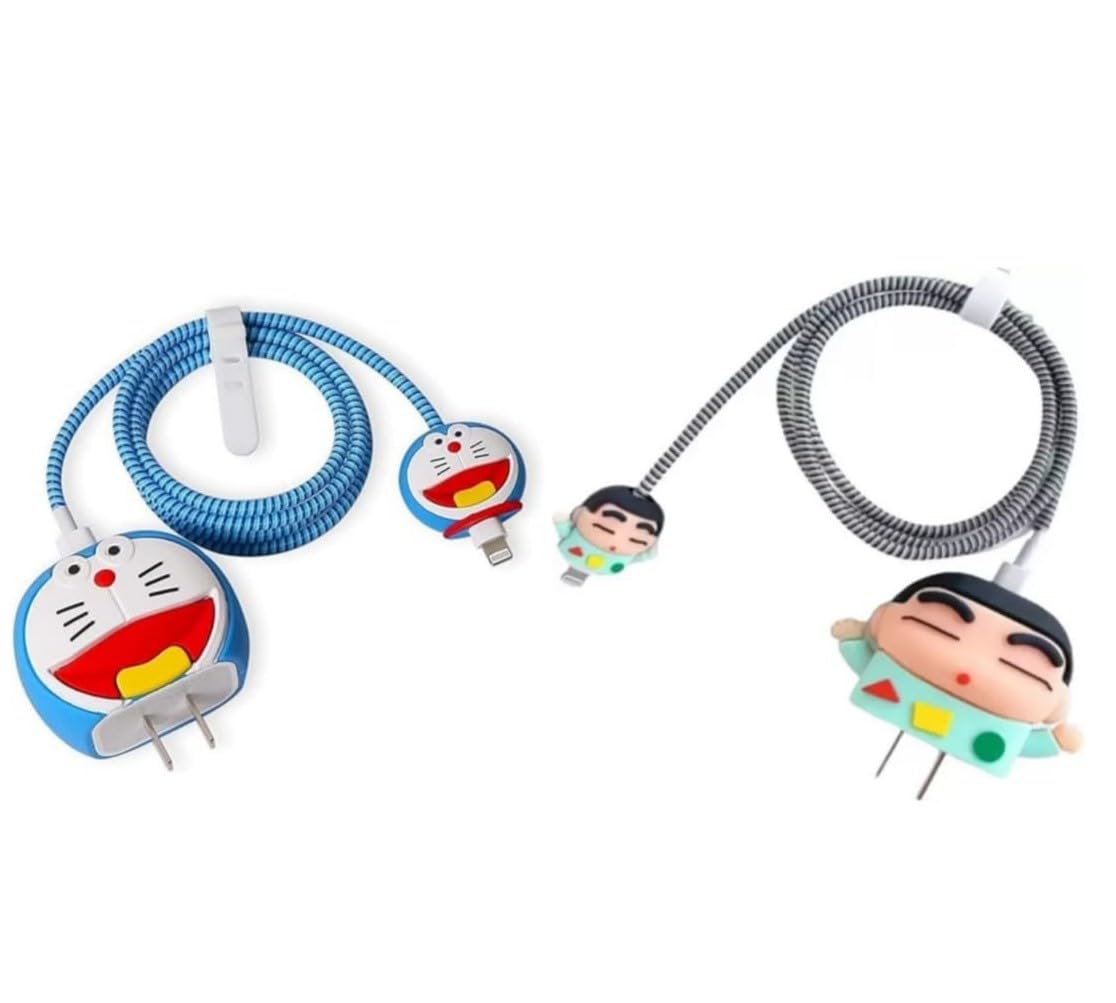 EDNITA Combo Cable Protectors with 3D Cute Pattern for iPhone Charger only 18W & 20W | Charging Cable Wire Saver Protection Cable Sleeve Cover Full Protection - Set of - 2 (Doraemon | Sinchan) (B0D9DHWL1B) Amazon Price History, Amazon Price Tracker