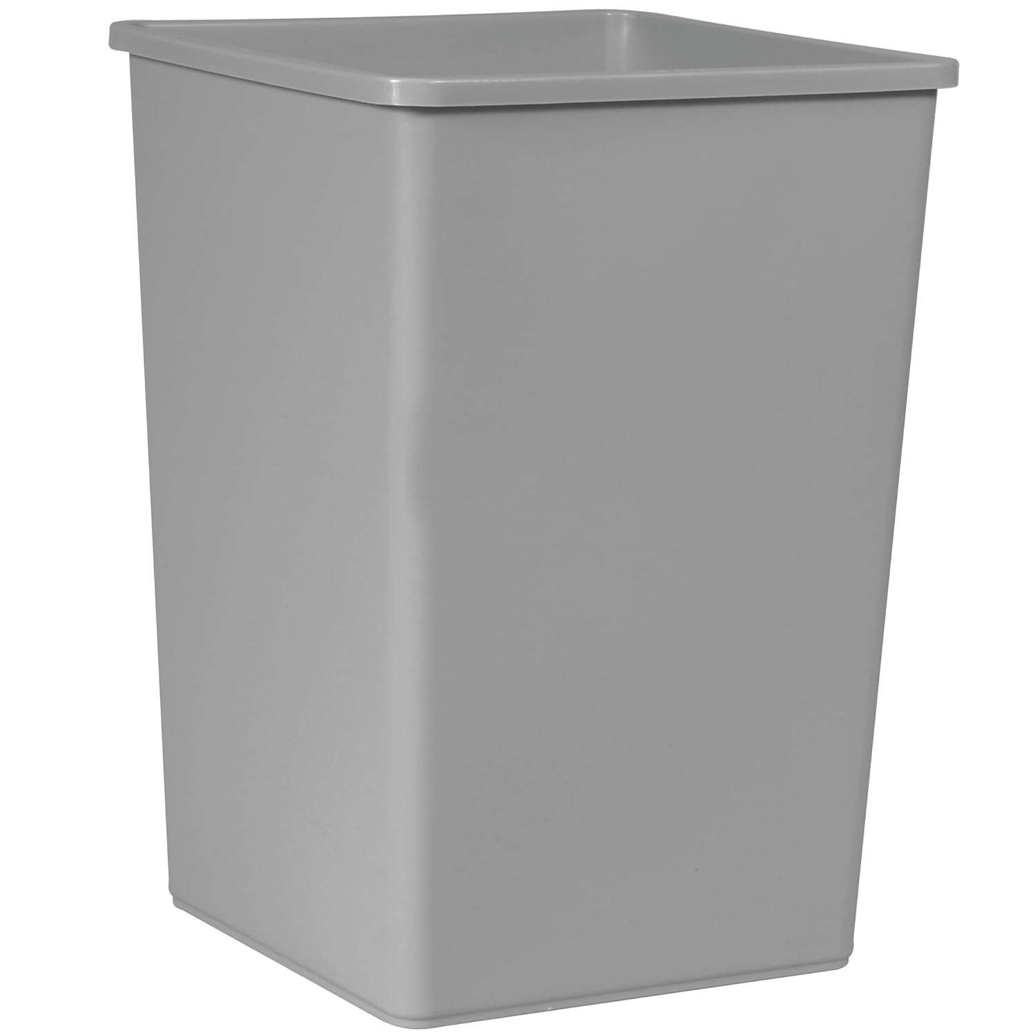 Rubbermaid Commercial Products Untouchable 35 Gal Square Trash Container Gray for Offices/Mailrooms/Classrooms/Areas of High Waste Generation