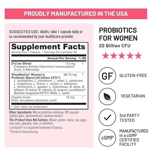image for NatureWise Probiotics for Women + Organic Prebiotics D-Mannose & Cranb