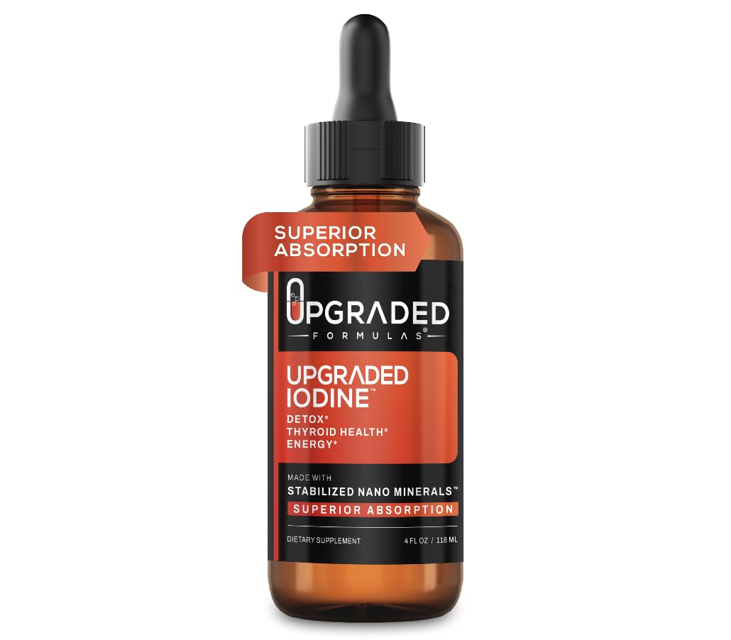 Upgraded Formulas Iodine Supplement with Liquid Nano Minerals - Detox, Thyroid Health and Energy - Natural, Gluten-Free (4 Fluid Ounces)