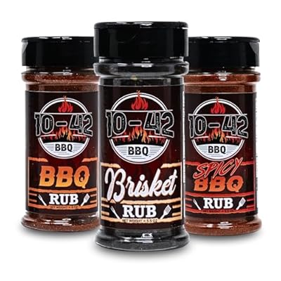 10-42 BBQ Variety Pack Barbecue Dry Rub Seasoning Set - Southern BBQ Taste 3 Pack - for Ribs, Chicken, Brisket, Chicken Wings, Pork and More - Made in USA