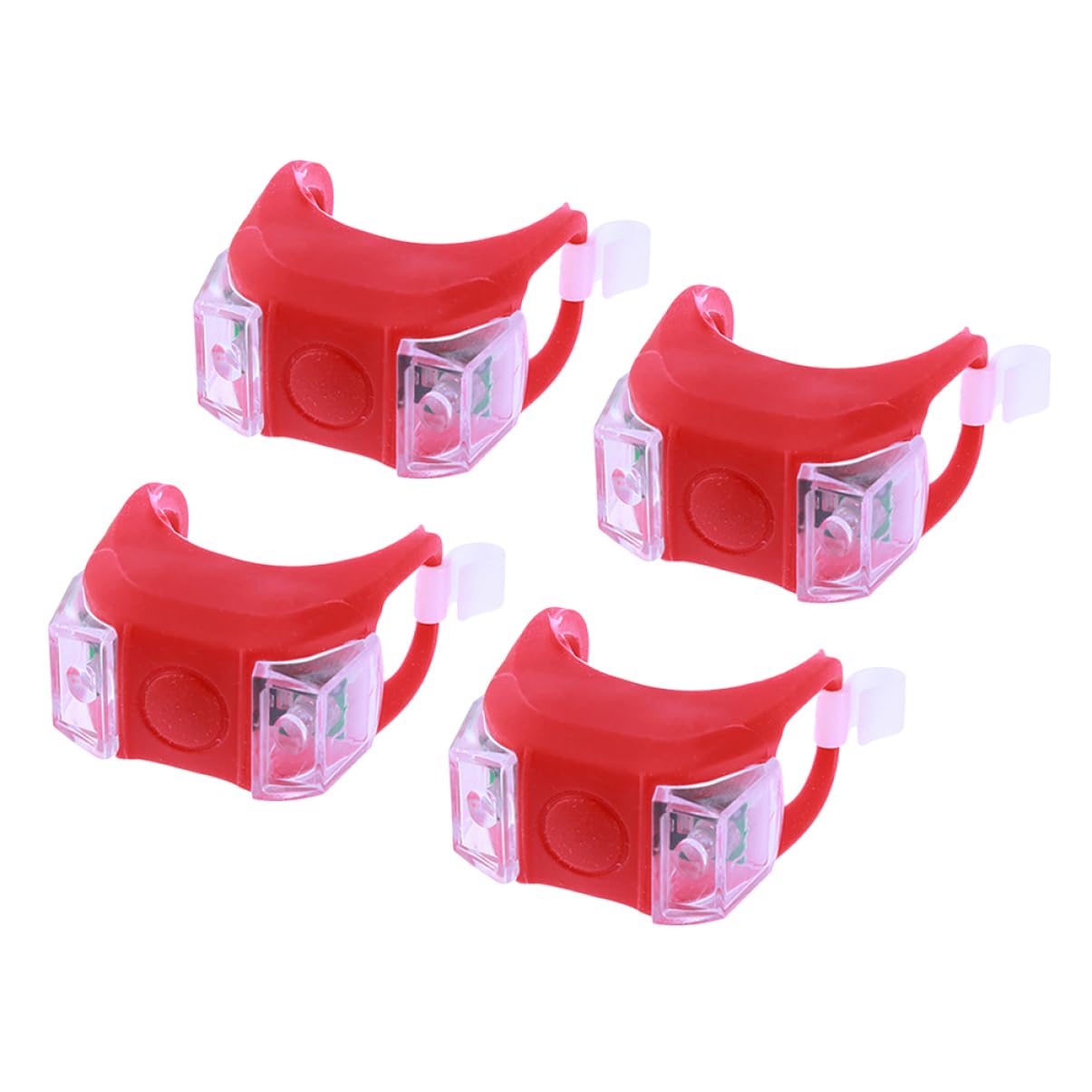 KOMBIUDA 4Pcs LED Bike Lights Silicone Rear Tail Lamp with Modes for Night Safety Easy Mounting Seatpost Handlebar Helmet Red Cycling Accessories