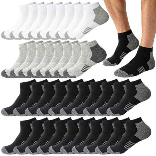 Image of 12-30 Pairs Low Cut Ankle Socks for Men Thin Breathable Casual No Show Athletic Socks Bulk