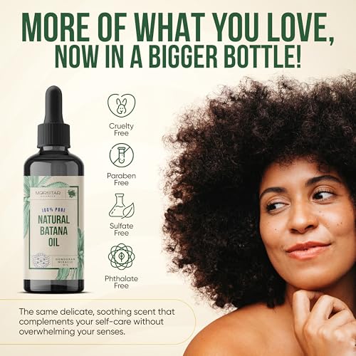 Morstar Batana Oil for Hair Growth - Dr Sebi Batana Hair Growth Oil from Honduras – 100% Pure, Natural & Cold-Pressed for Thicker, Longer Hair, Deep Hydration & Frizz Control 3.4oz