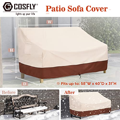 Cosfly Patio Furniture Covers Waterproof For Sofa, Outdoor Loveseat Covers Heavy Duty Fits Up To 58W X 40D X 31H Inches #TOP1