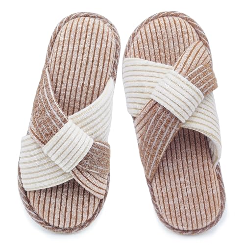 Jerzmy Crossband Slippers for Women, Cute Memory Foam Woman House Slippers Cozy Cushioned Ladies Home Shoes for Bedroom Indoor