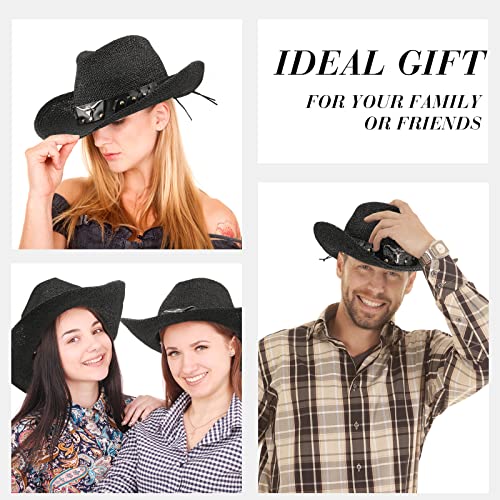 Geyoga Patriotic Cowboy Hat 4Th Of July Vintage American Flag Hat Usa Classic Western Cowgirl Hat For Men Women (Cool Bull Head Band) #TOP6