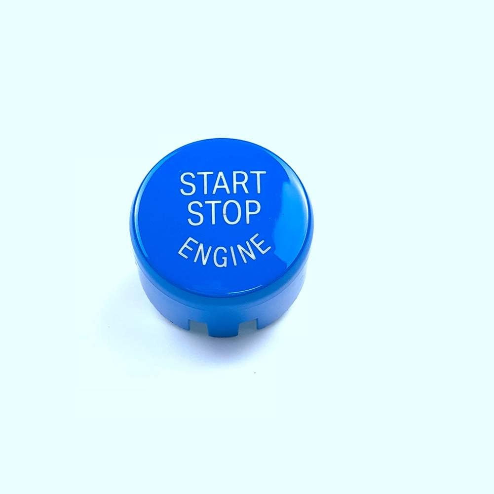 Replacement ABS Plastic Car Engine Start Stop Switch Button Sticker Cover for BMW F20 F21 F22 F23 F30 F31 F32 F33 F10 F11 F12 F13 F01 F02 F48 F25 F26 F15 F16 with Off Button Blue