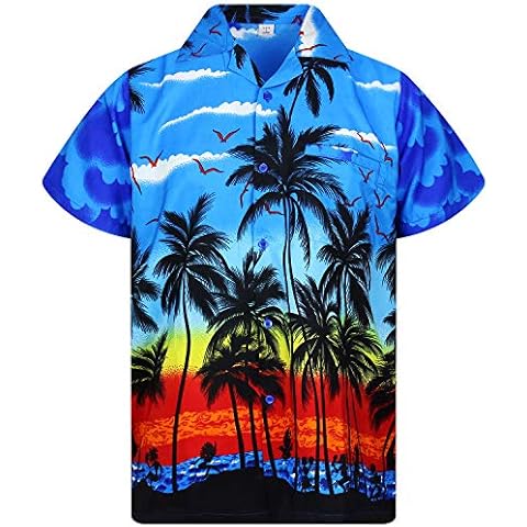 V.H.O. Funky Hawaiian Shirt, Shortsleeve, Beach, Blue, 3XL Cover