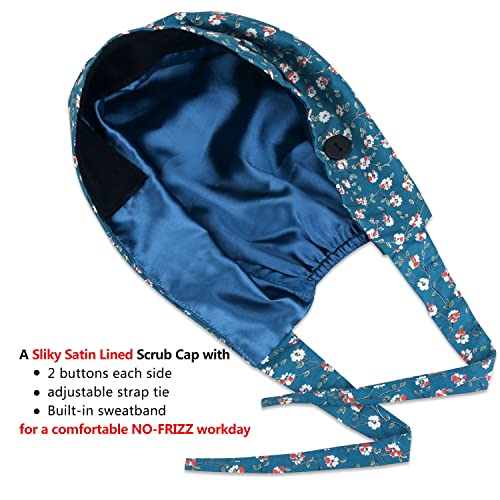 Image of ABAMERICA Working Caps with Button and Sweatband, Adjustable Working Hats for Women Men, One Size(Tie Back or Toggle)