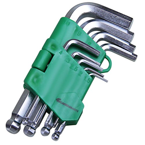 CARBOGRAFITE Jogo De 9 Chaves Hexagonais Tipo Estojo Pontas Abauladas Carbografite 012519412 Prata