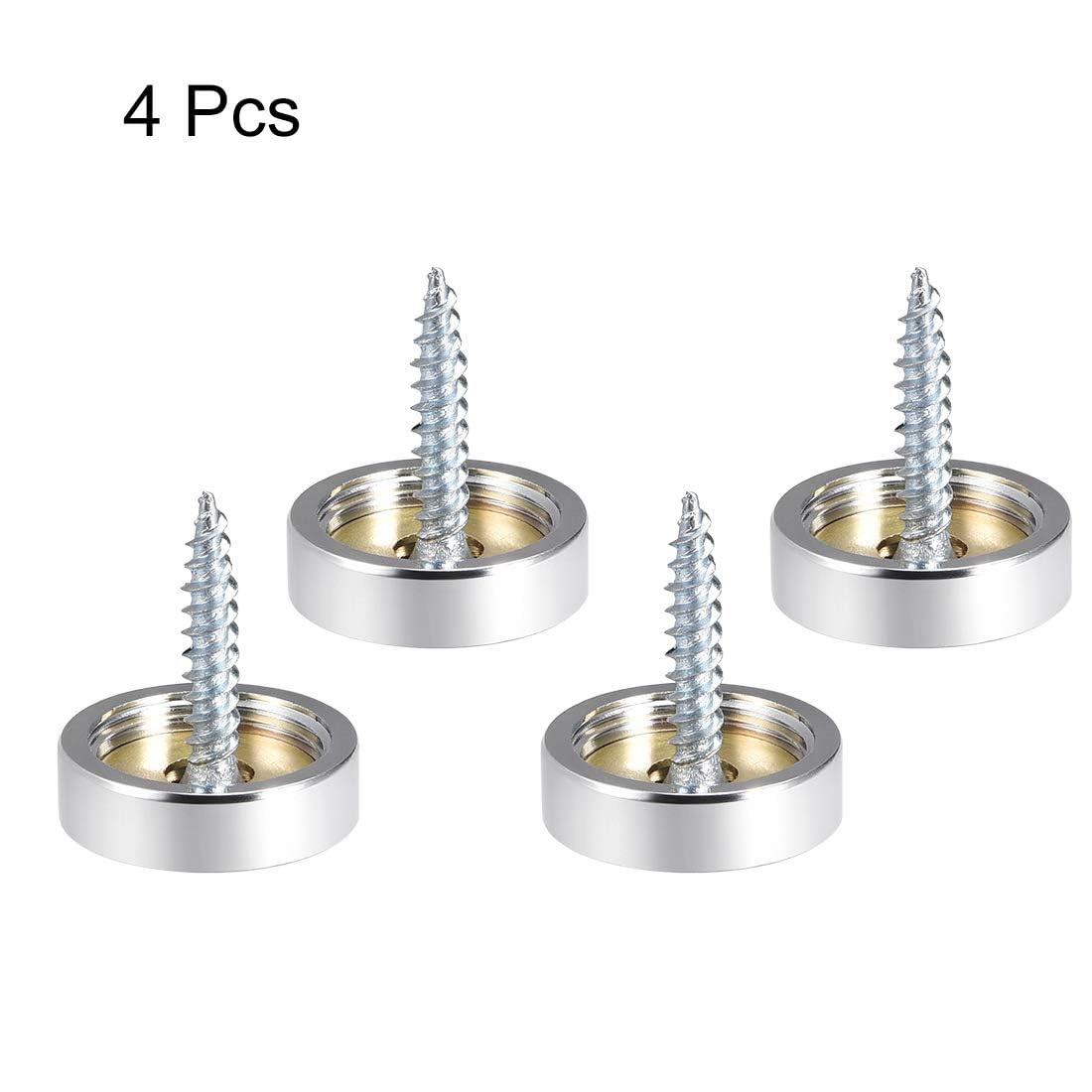 TOP-VIGOR 4Pcs Mirror Screws, 20mm brass Mirror Screws Cap Nail with Washers - Image 3