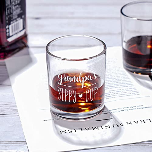Grandpa Gift - Grandpa Whiskey Glass 10Oz, Grandpa's Sippy Cup Old Fashioned Whiskey Glass For Grandfather, Grandpa, Gift Idea For Father's Day, Birthday, Christmas, Thanksgiving #TOP4