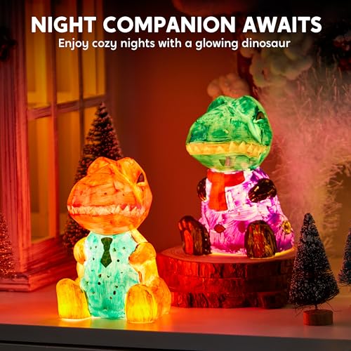 Klever Kits Dinosaurier Lampe Bastelset Kinder ab 6+ jahre,Basteln Mädchen ab 6 7 8 9 10 11 12 jahre… – Ansicht 2