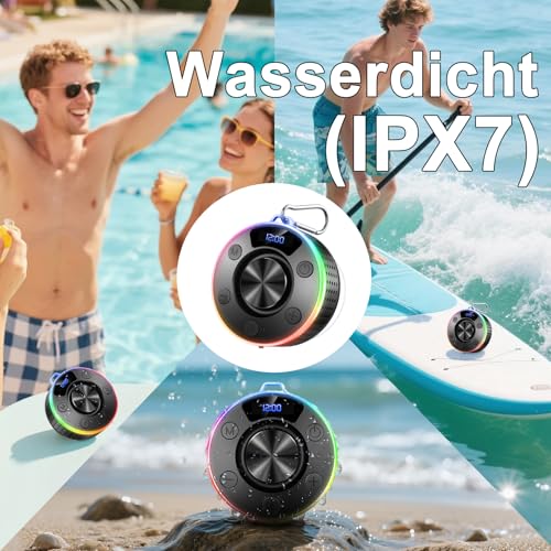 Dual-Treiber für punchigen Bass bei Partys (98 Zeichen). - Detailansicht von Donerton Bluetooth 5.3 Lautsprecher Test –...