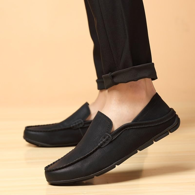 Men's Shoes Suede Vamp Moccasins Shoe Vintage Solid Color Non Slip Anti-Slip Party Slip-on2
