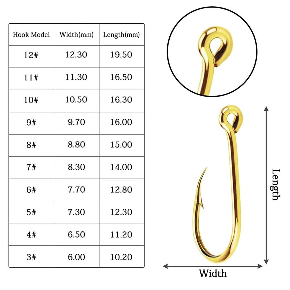 Angelhaken 100 Stück Angelhaken aus Legierung, Design mit starken, scharfen Angelhaken mit Widerhaken, geeignet for Süßwasser/Meerwasser Angelhaken-Set