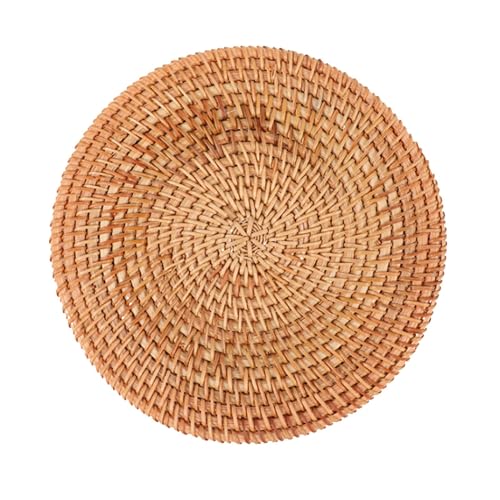 Sets de table ronds en rotin 20cm avec isolant thermique pour table de café