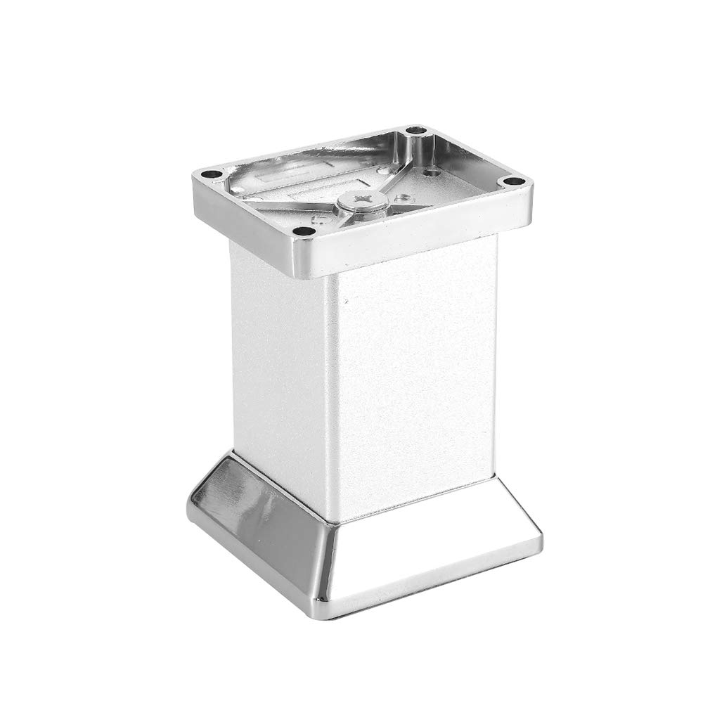 Patas de muebles en pies de aleación de aluminio para muebles cuadrados que no se oxidan, base de goma, piso protector, para sala de estar, cocina, baño, sofá, mesa de café, mueble de TV, mueble de ba