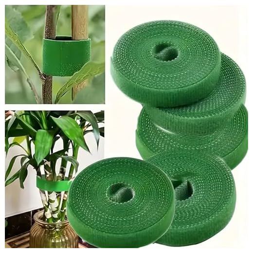 Generic 5PCS Reusable Tape Cable Ties, Green, Hook Loop Tape Cord Wrap for Home, Office