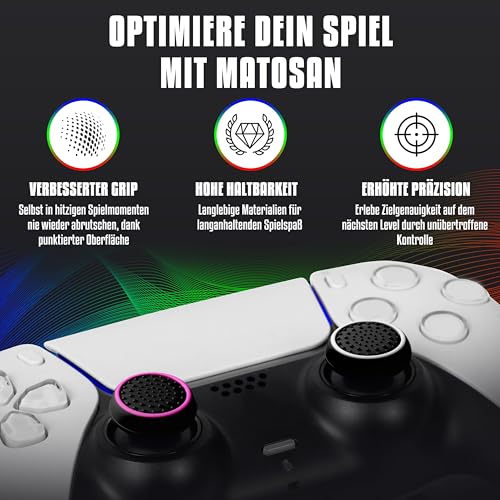Image of MatoSan Thumbstick Silicone Caps - Compatible with PS5 & PS4 Controllers - Grip Attachments for Precise Control - Non-Slip Stick Caps - Gaming Accessories (4 Pieces SpaceSan White)
