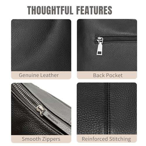 Image of Hobo Bag for Women Genuine Leather Purses Work Casual Shouldler Bag with Two Adjustable Straps