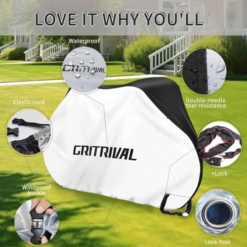 GRITRIVAL Bike Covers Outdoor Storage Waterproof It has Three Colors and Two Sizes The Bicycle Cover is Equipped with a Bike Rack Chain Lock