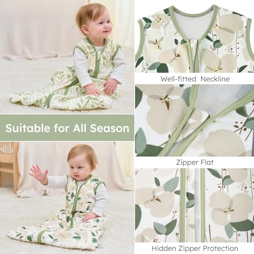 Image of Yoofoss Baby Sleep Sack 0-6 Months Baby Wearable Blanket 100% Cotton 2-Way Zipper TOG 0.5 Toddler Sleeping Sack 3 Pack, Lightweight Sleep Sacks for Babies(Small)