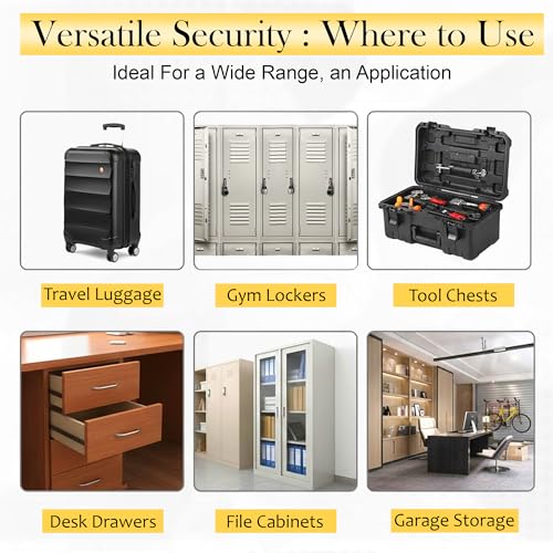 Image of GLUN 4 Digit Dialer Rechangeable Metal Body Luggage Number Lock, Powder Coated Bags Lock, Combination Pad Lock