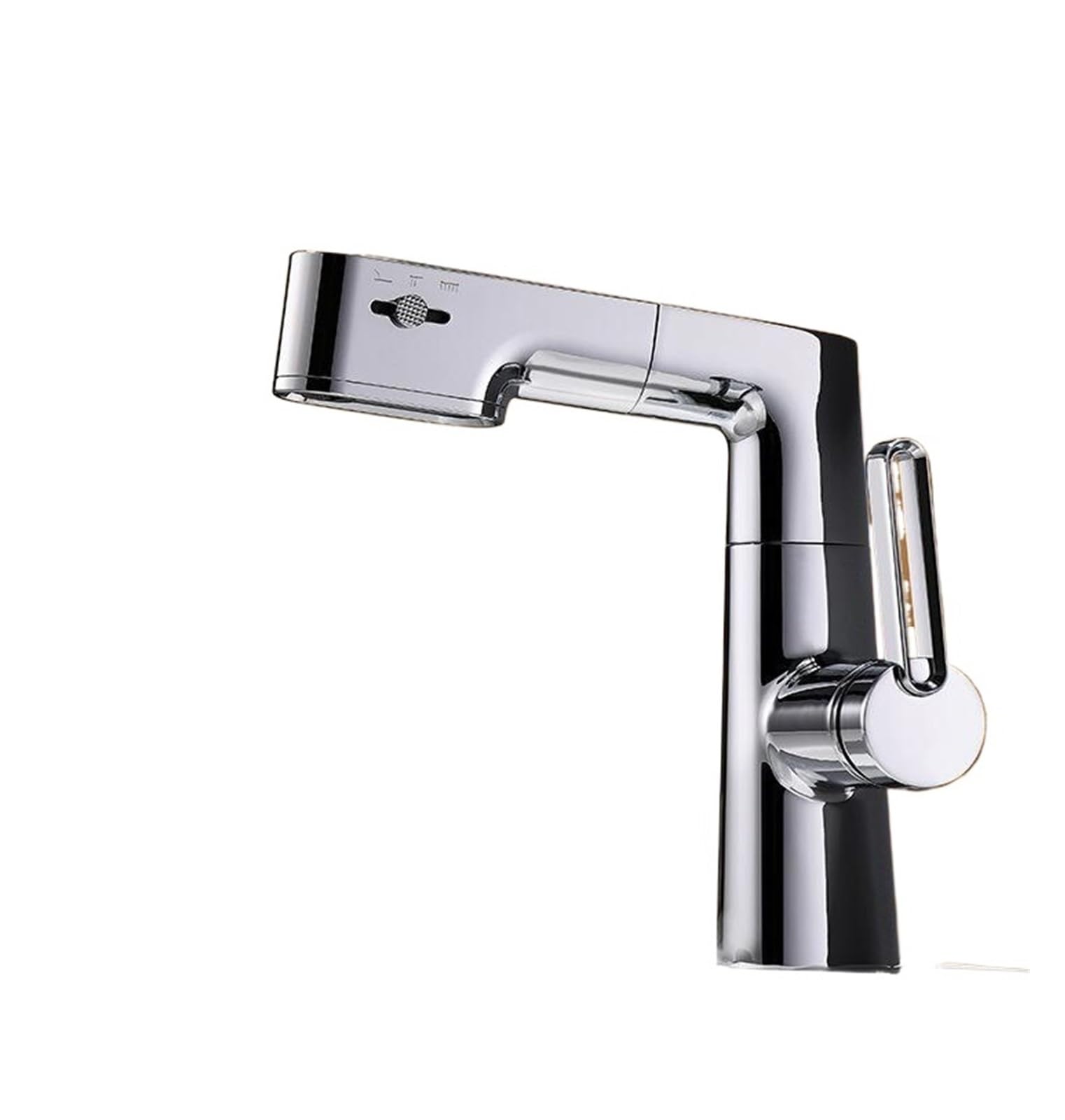 CZYWKDDPP Kitchen Tap, Multifunctional Bathroom Faucets, Pull Out Basin Mixer Faucet, Gourmet LED Temperature Tap 360° Tapware Crane Brass(Chrome)