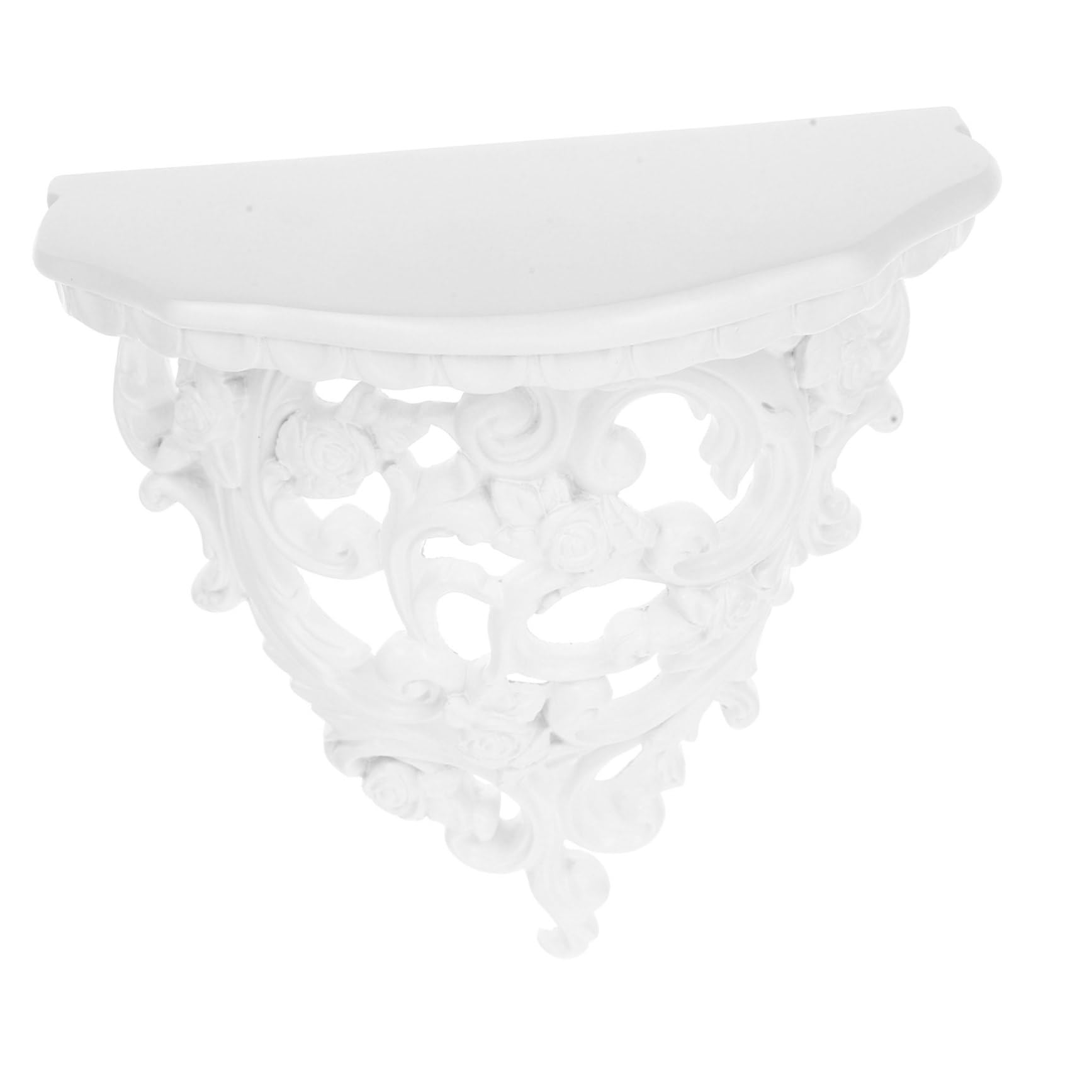 Étagère murale résine blanche sculptée vintage pour maximiser le rangement suspendu de salle de bain