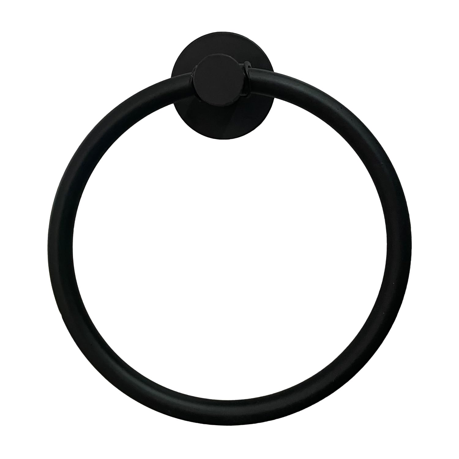 Junmoxiao Black Ring Self Adhesive Towel Ring For Bathroom, Stainless Steel Adhesive Hand Towel Holder, No Drilling Modern Hand Towel Hanger, Brushed