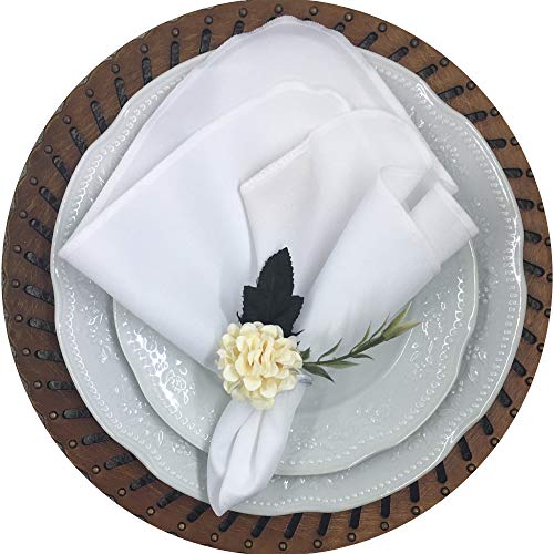 Porta Guardanapo Crisântemo Delicado Marfim - 4 unds