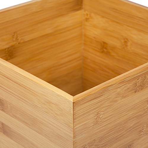 woodluv Trash Can Waste Bin Paper Bin, Wastebasket Wooden Rubbish Trash Can for Home or Office