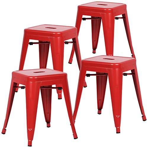 Poly and Bark Trattoria 18 Inch Metal Side Dining Chair and Bar Stool