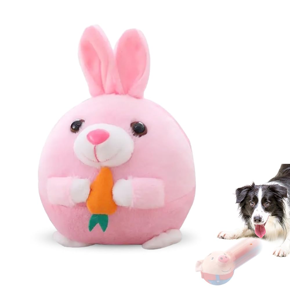 Active Moving Pet Plush Toy, 2025 New Squeaky Plush Mobile Dog Ball, Interactive Electronic Dog Toys, Washable Pet Ball Mobile Toy with Recording and